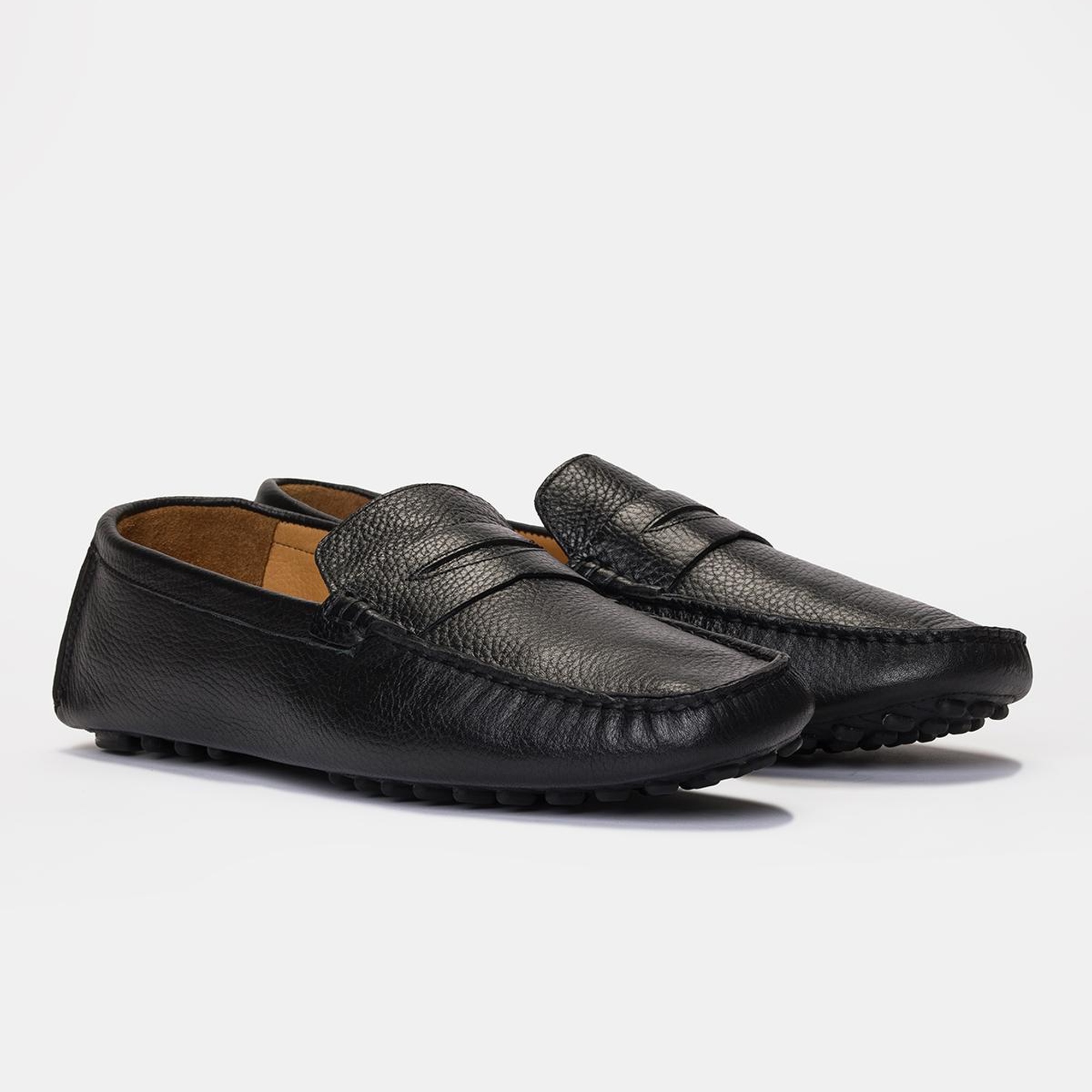 Erkek Siyah Deri Loafer