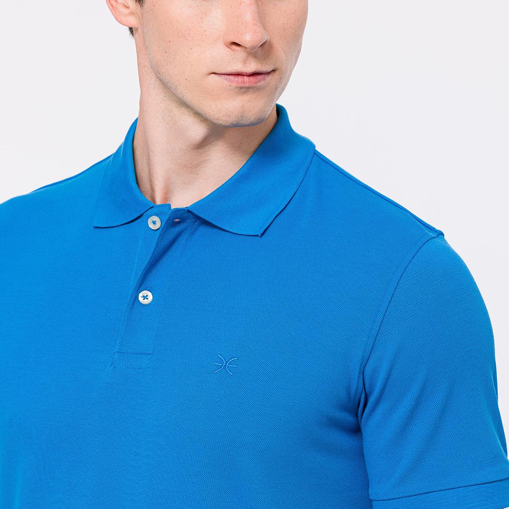 Erkek İndigo Kısa Kollu Polo Yaka T-Shirt