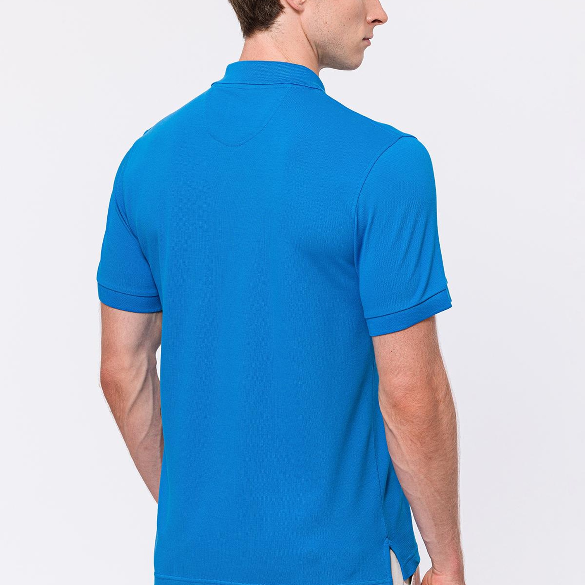 Erkek İndigo Kısa Kollu Polo Yaka T-Shirt