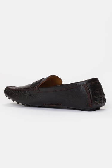  Erkek Kahverengi Deri Loafer