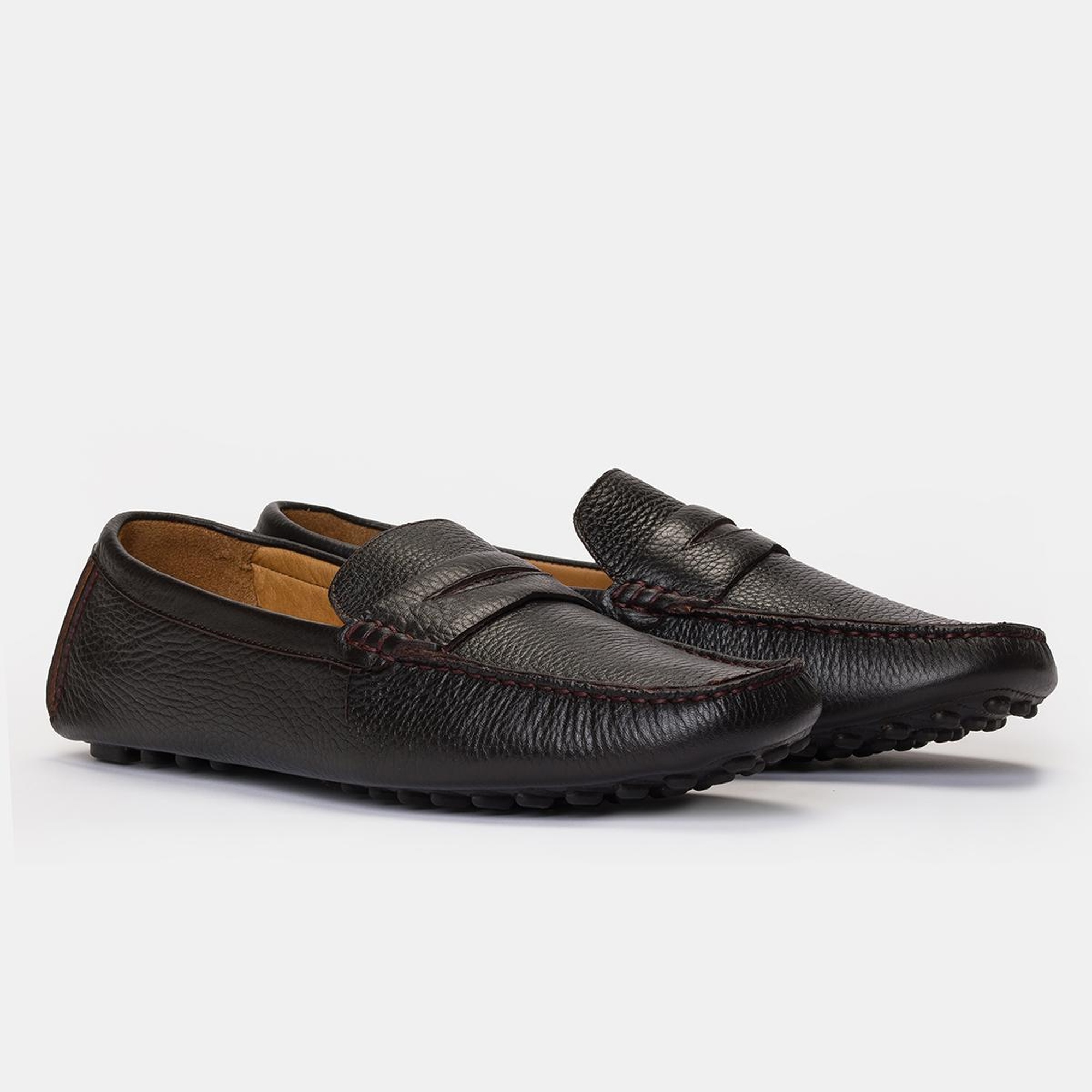 Erkek Kahverengi Deri Loafer