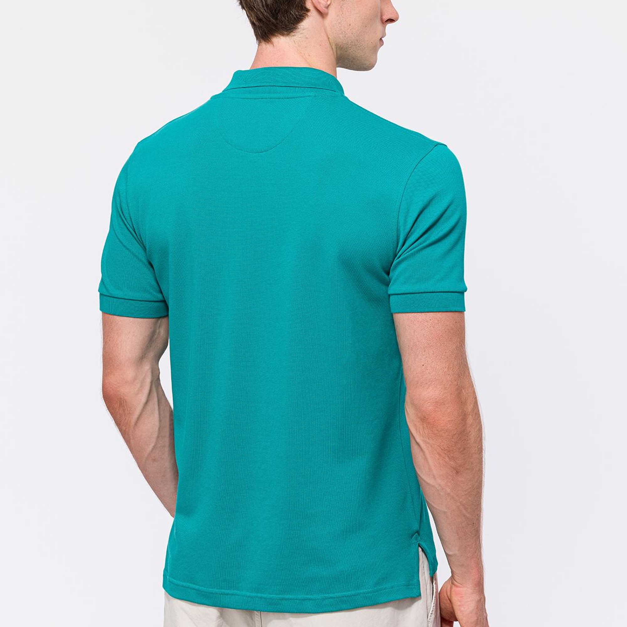 Erkek Petrol Kısa Kollu Polo Yaka T-Shirt