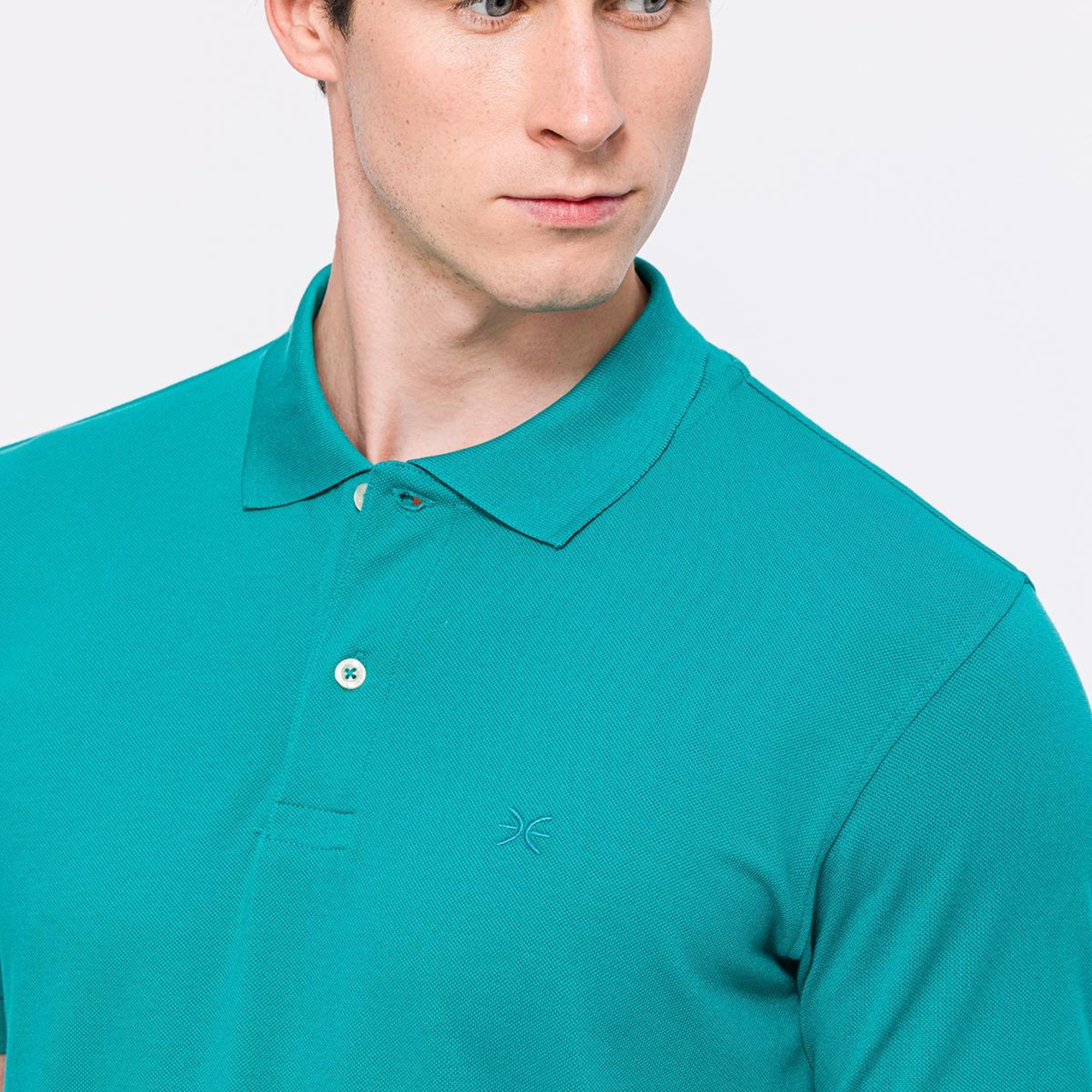 Erkek Petrol Kısa Kollu Polo Yaka T-Shirt