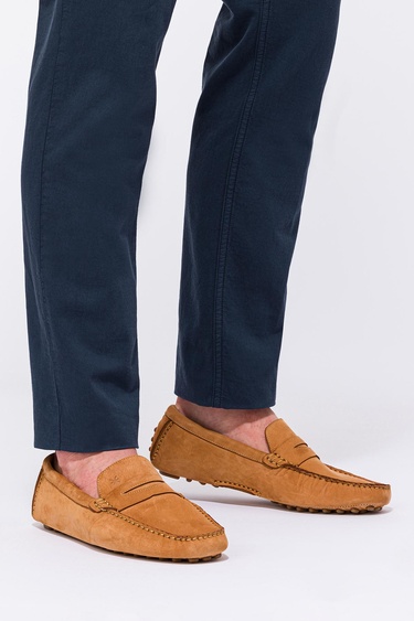  Erkek Camel Nubuk Loafer