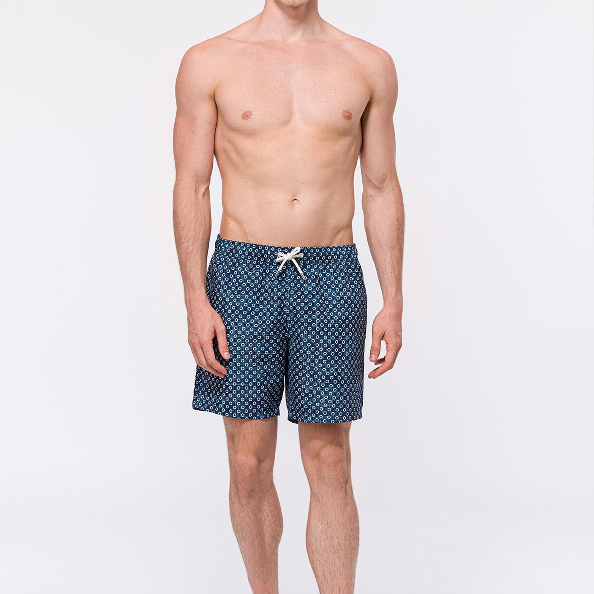 Erkek Lacivert Baskılı Mayo Şort