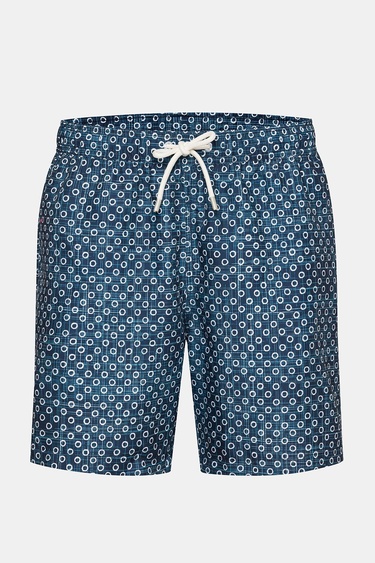  Erkek Lacivert Baskılı Mayo Şort