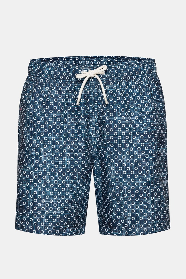  Erkek Lacivert Baskılı Mayo Şort