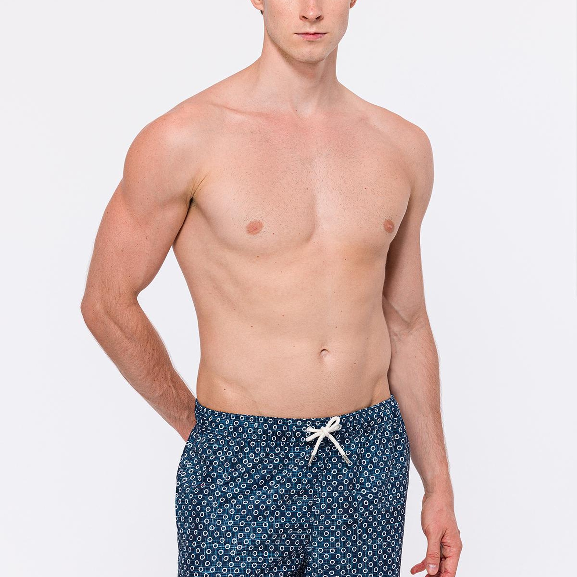 Erkek Lacivert Baskılı Mayo Şort