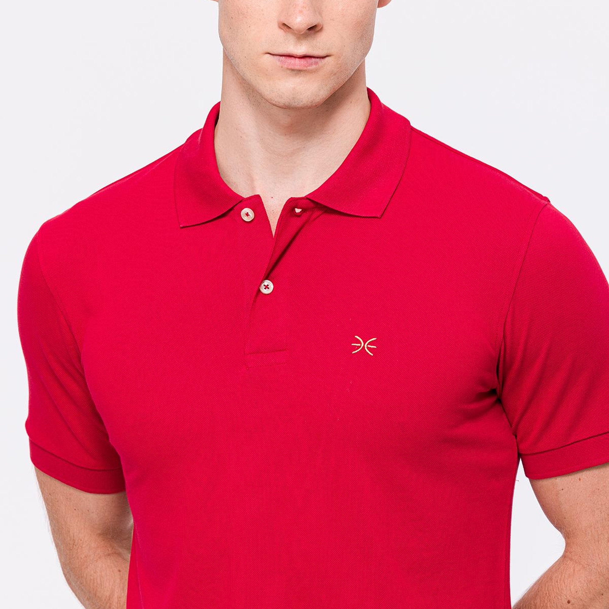 Erkek Kırmızı Kısa Kollu Polo Yaka T-Shirt