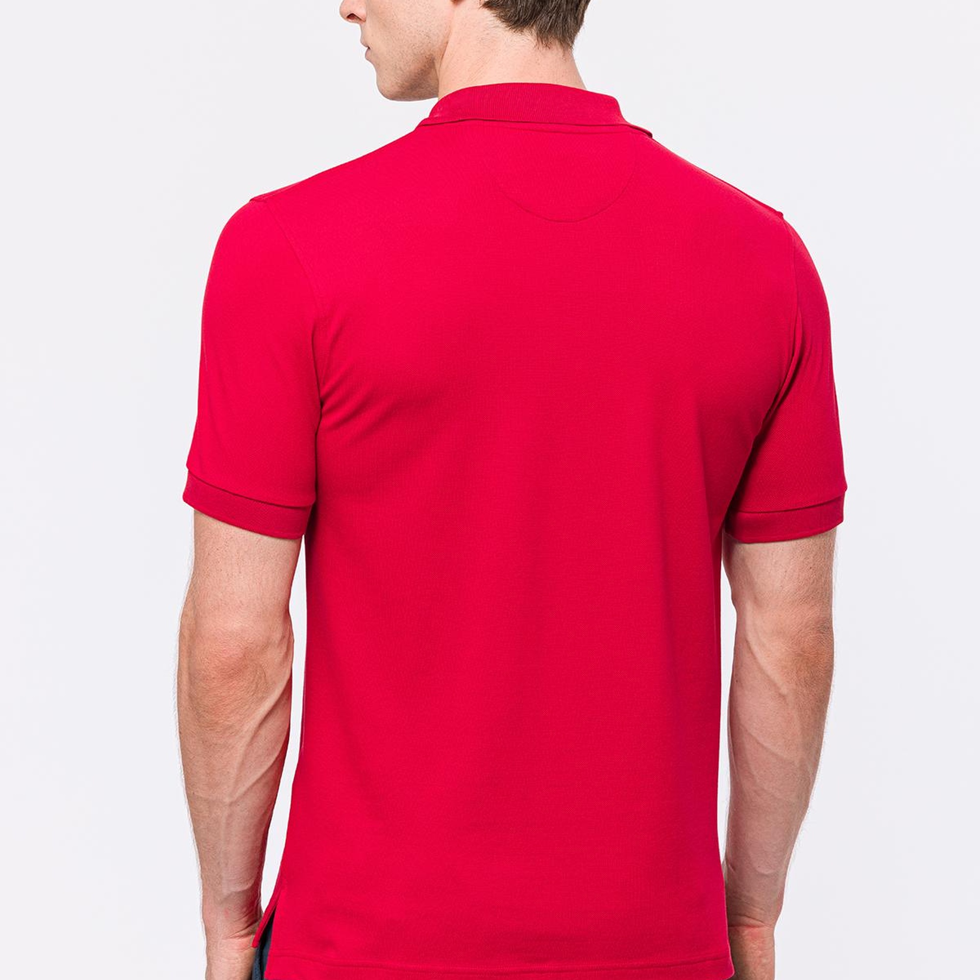 Erkek Kırmızı Kısa Kollu Polo Yaka T-Shirt