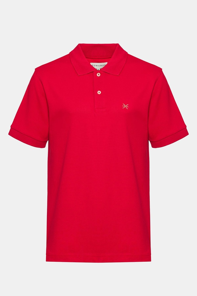  Erkek Kırmızı Kısa Kollu Polo Yaka T-Shirt