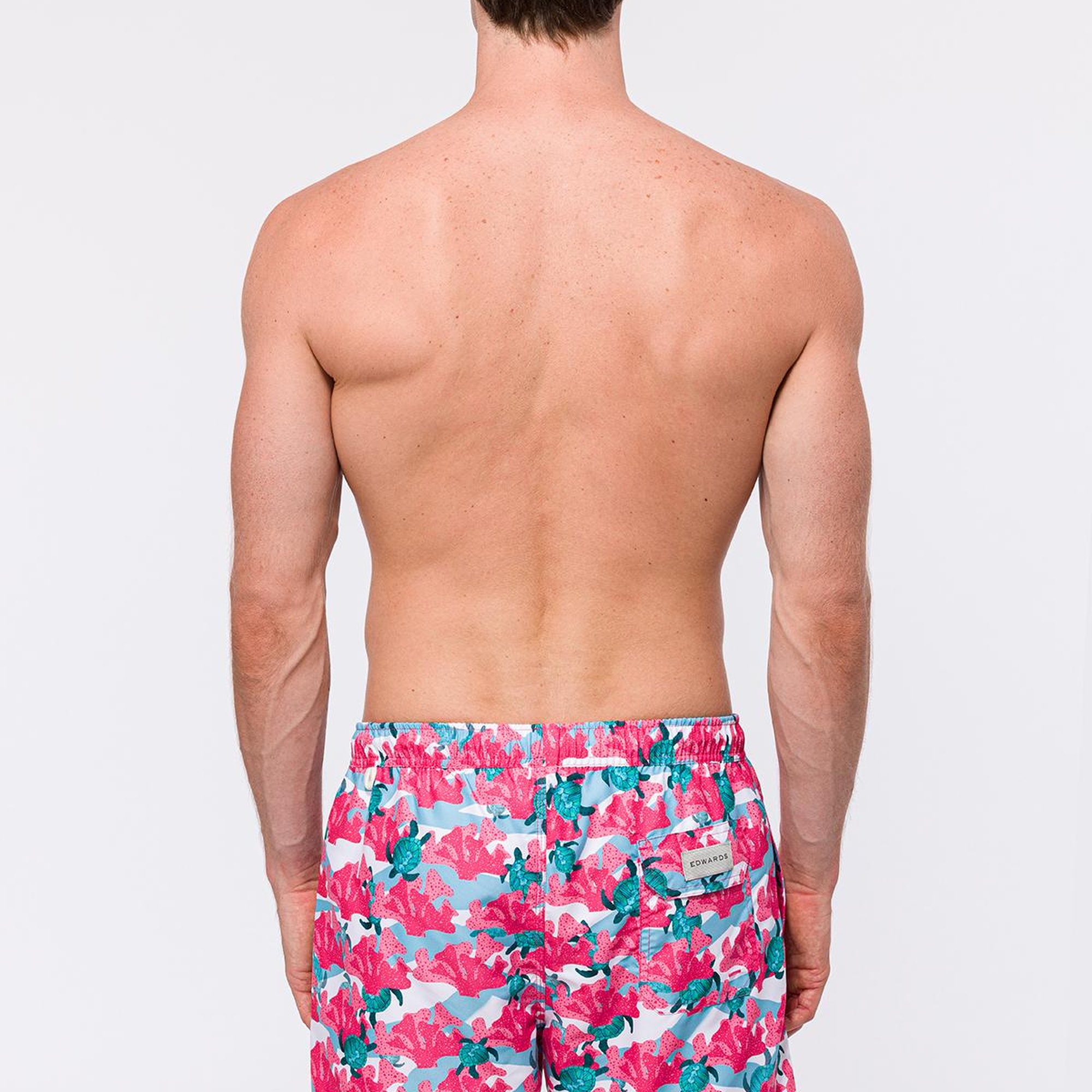 Erkek Koyu Pembe Baskılı Mayo Şort