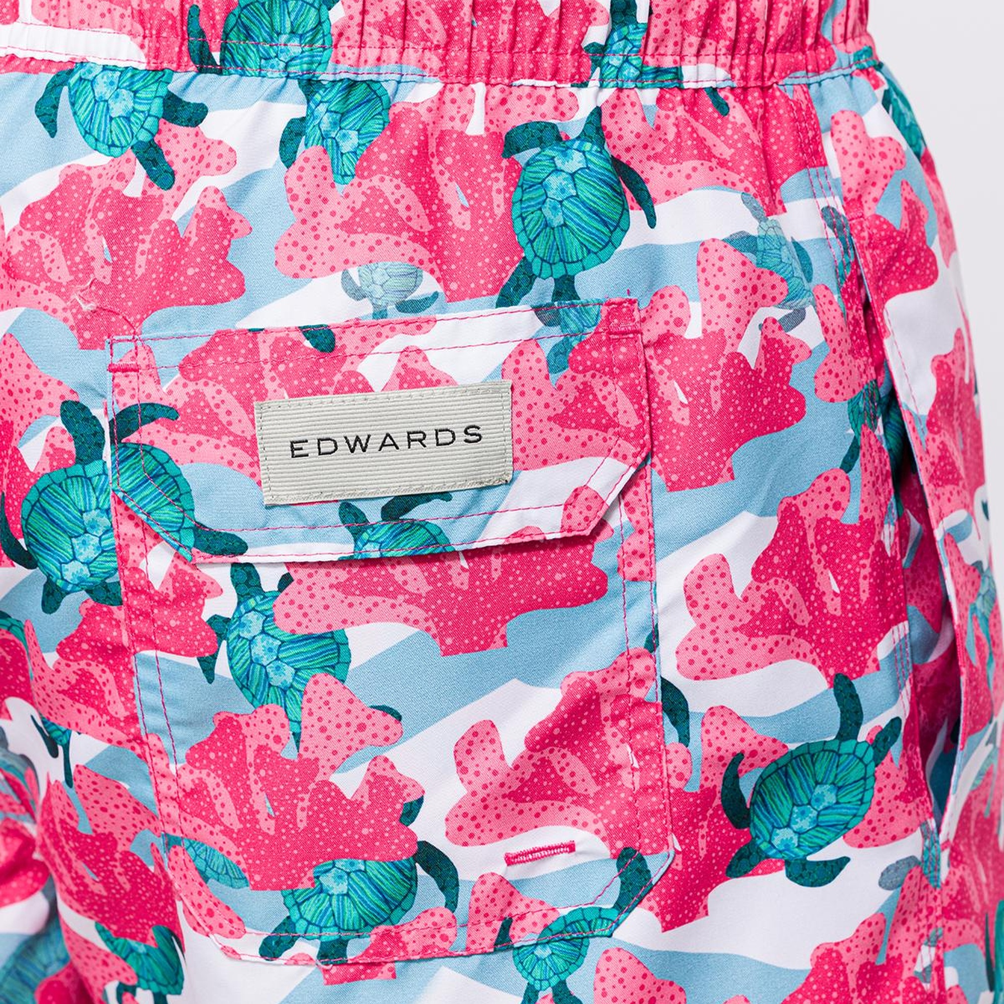 Erkek Koyu Pembe Baskılı Mayo Şort