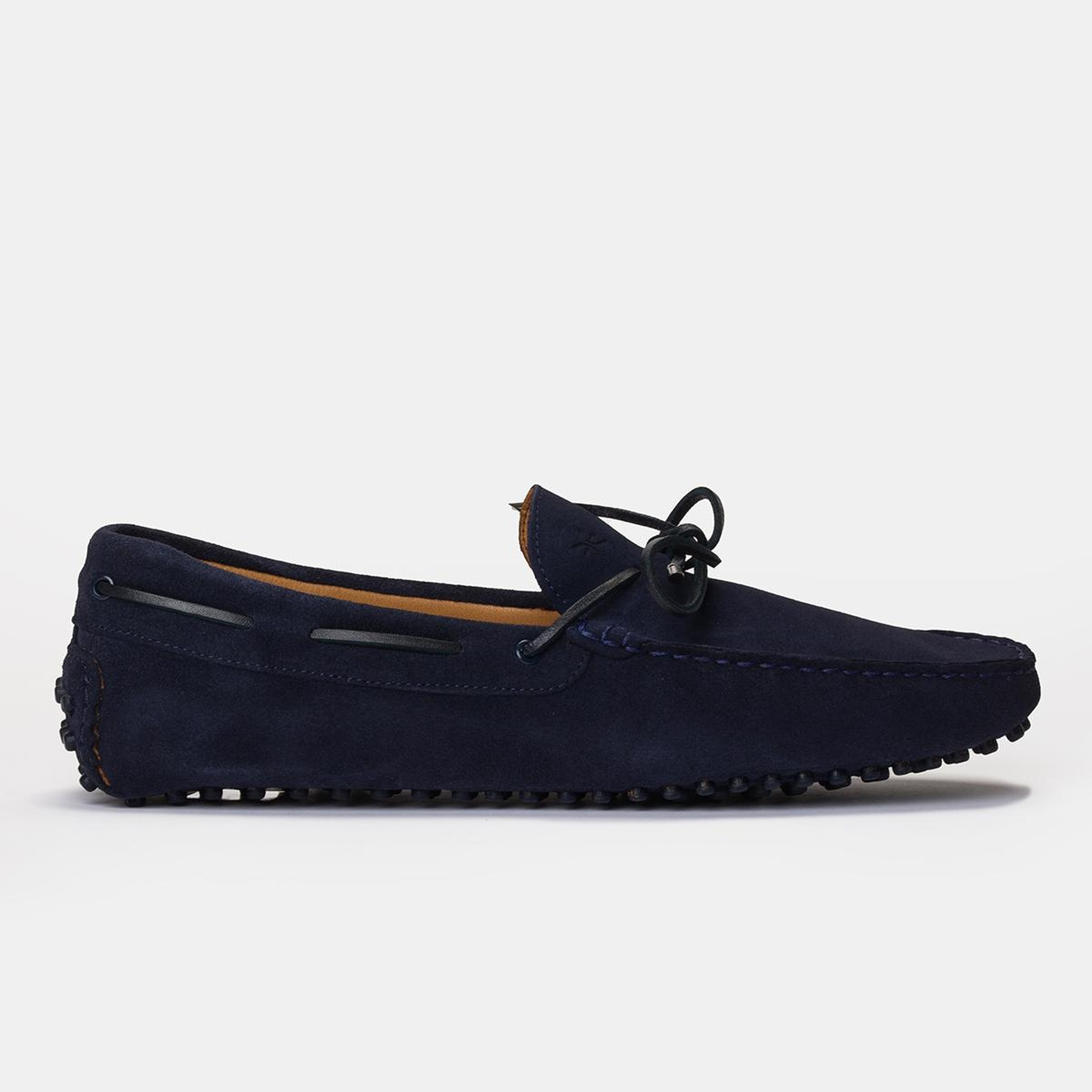 Erkek Lacivert Bağcık Detaylı Süet Loafer