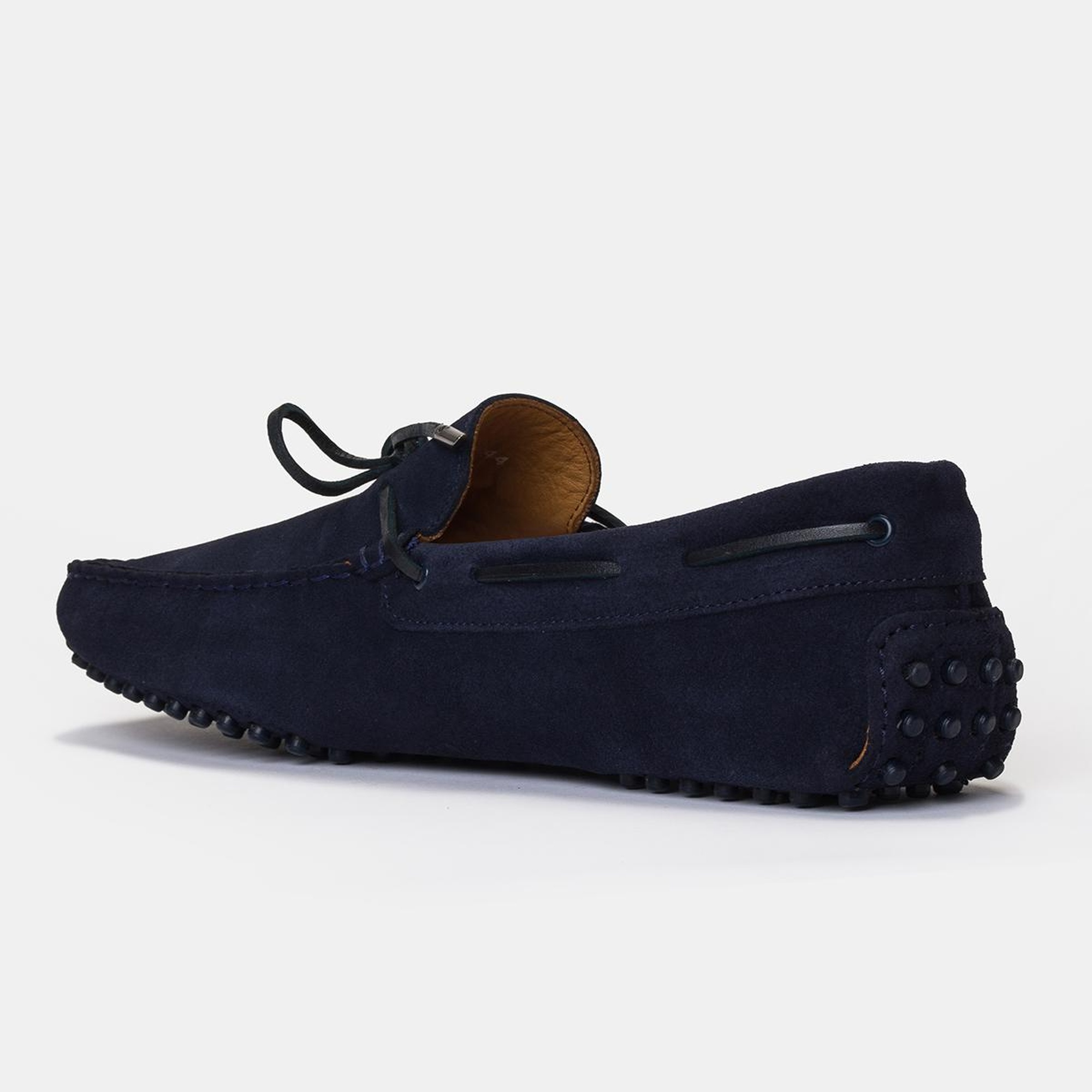 Erkek Lacivert Bağcık Detaylı Süet Loafer