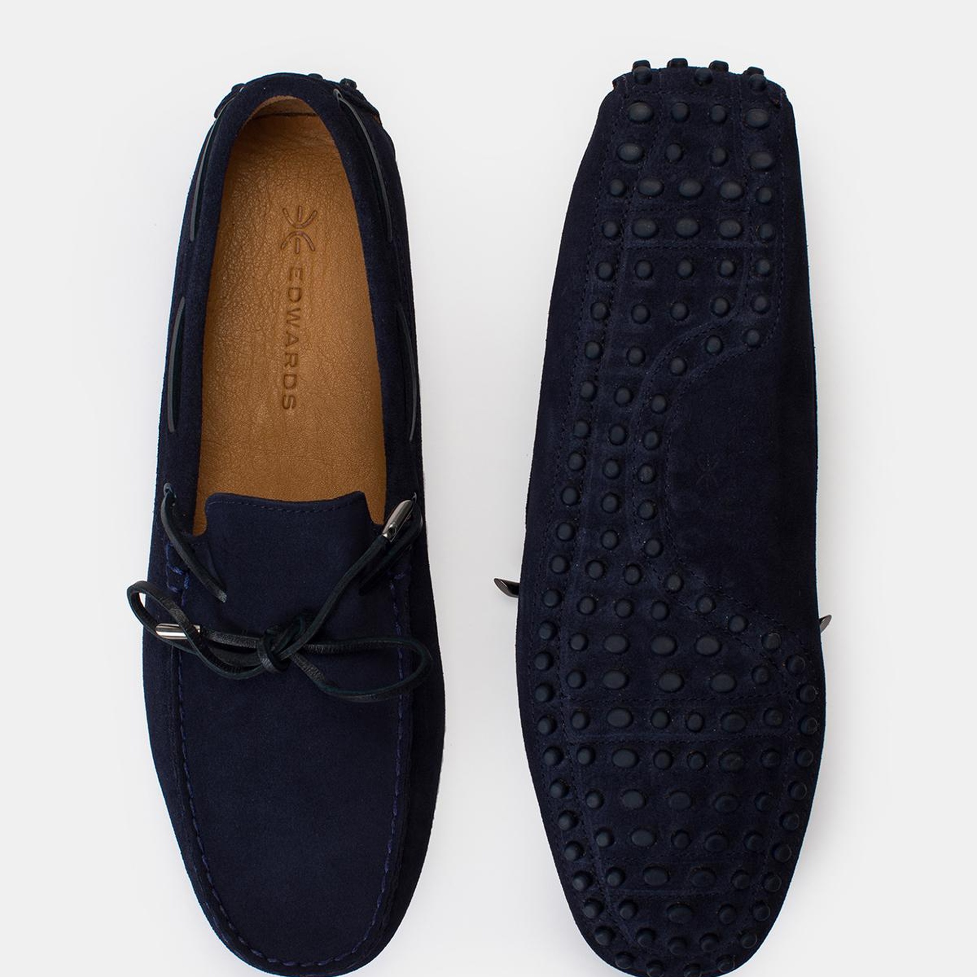 Erkek Lacivert Bağcık Detaylı Süet Loafer