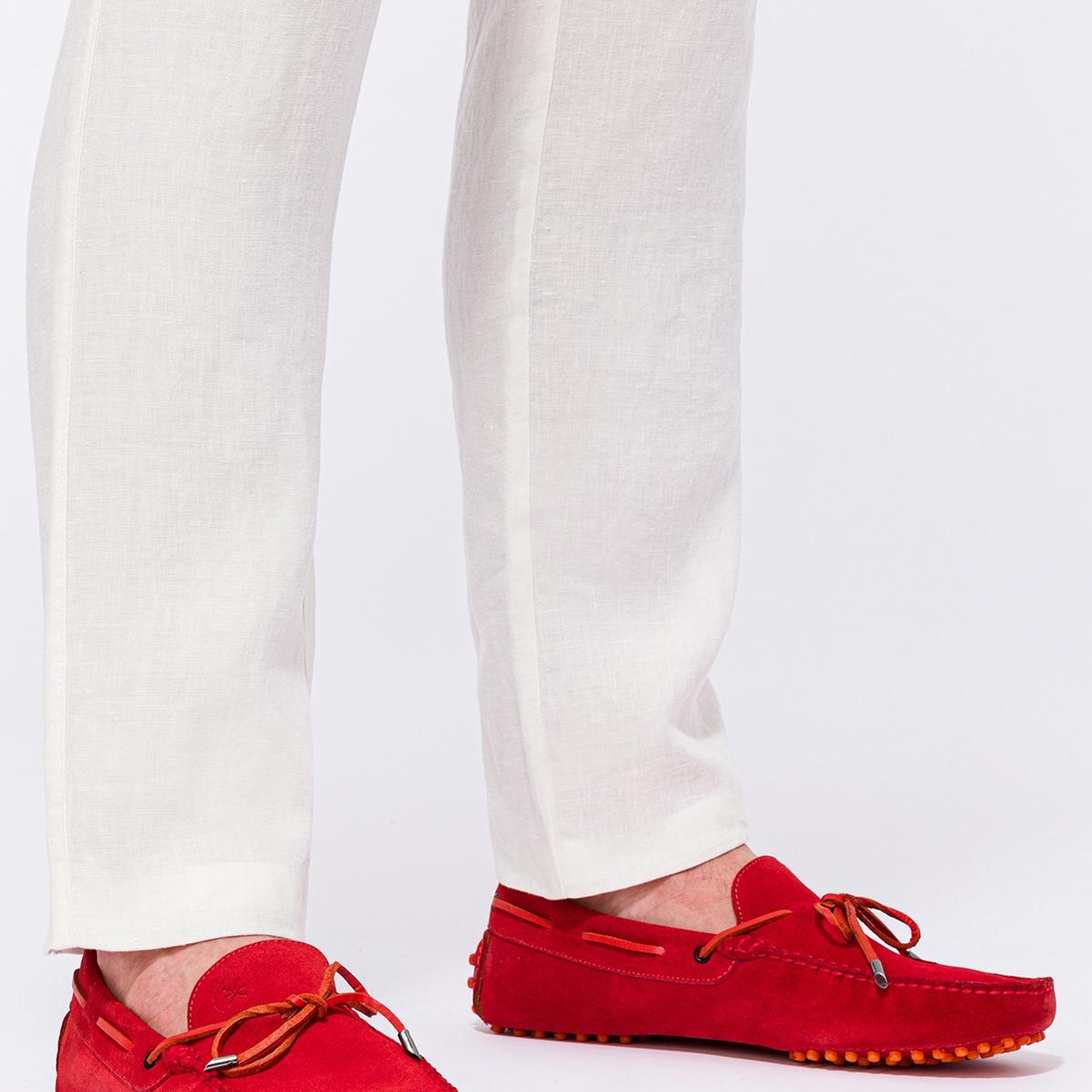 Erkek Kırmızı Bağcık Detaylı Süet Loafer