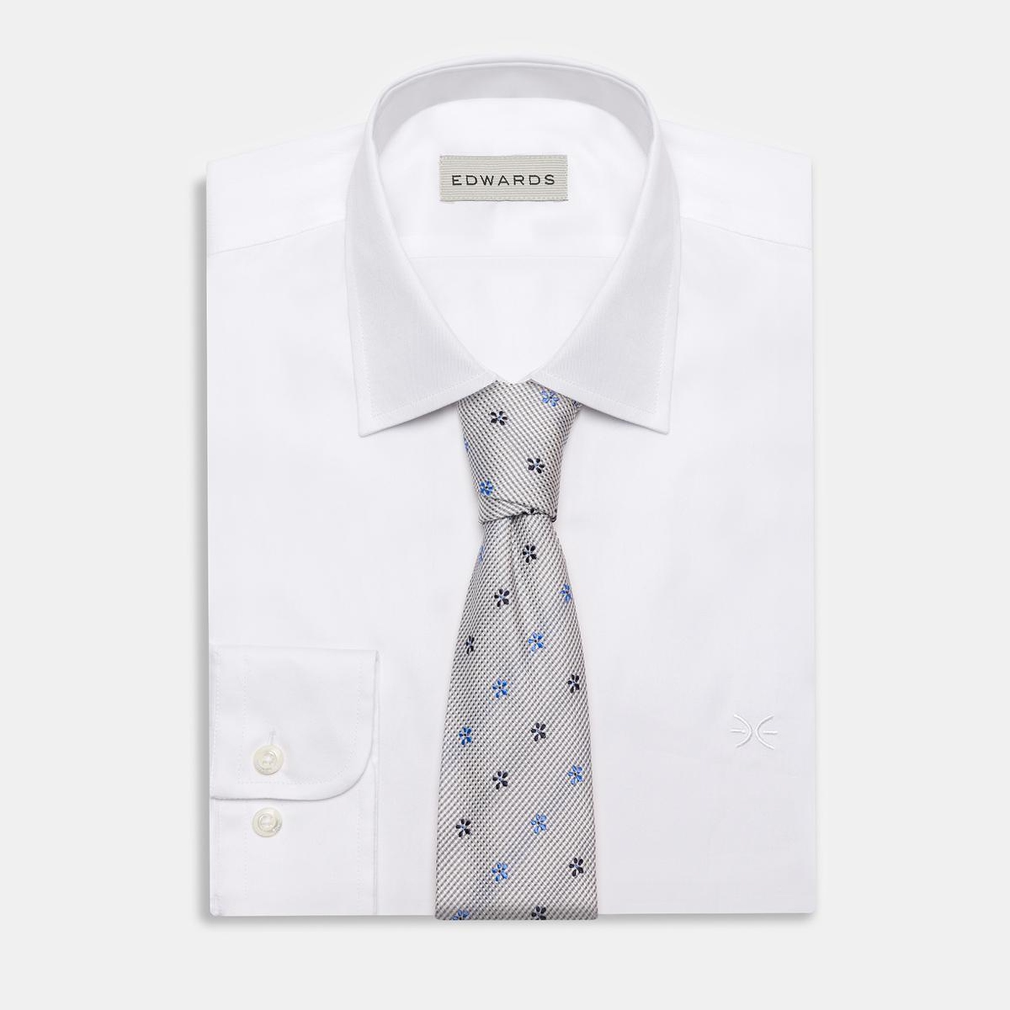 Erkek Gri Desenli İpek Kravat