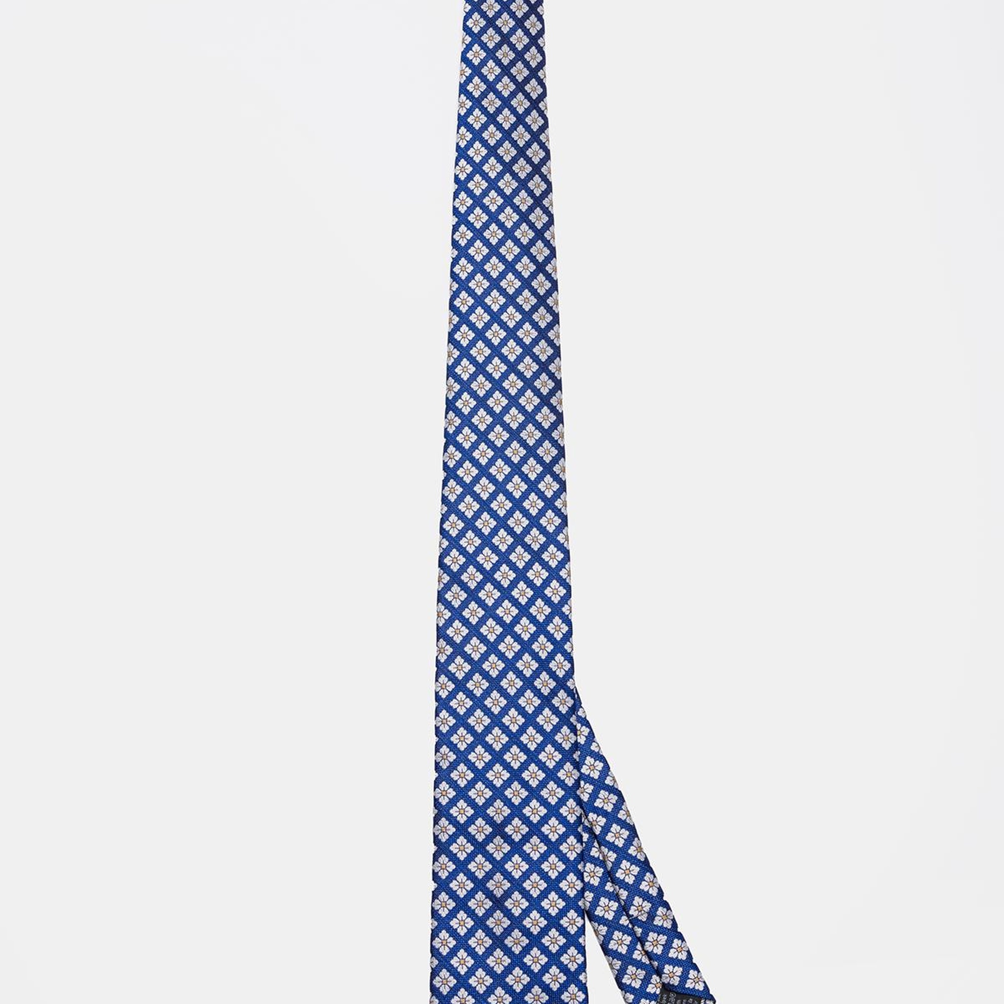 Erkek Lacivert Desenli İpek Kravat