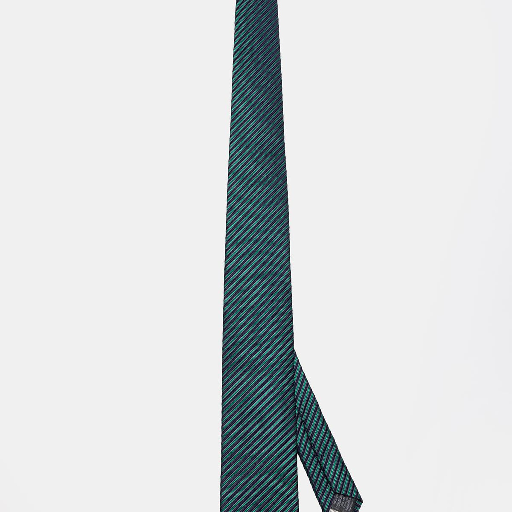 Erkek Yeşil Çizgili İpek Kravat