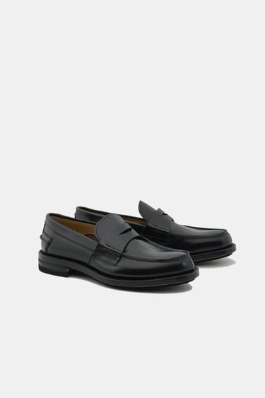  Erkek Siyah Deri Loafer