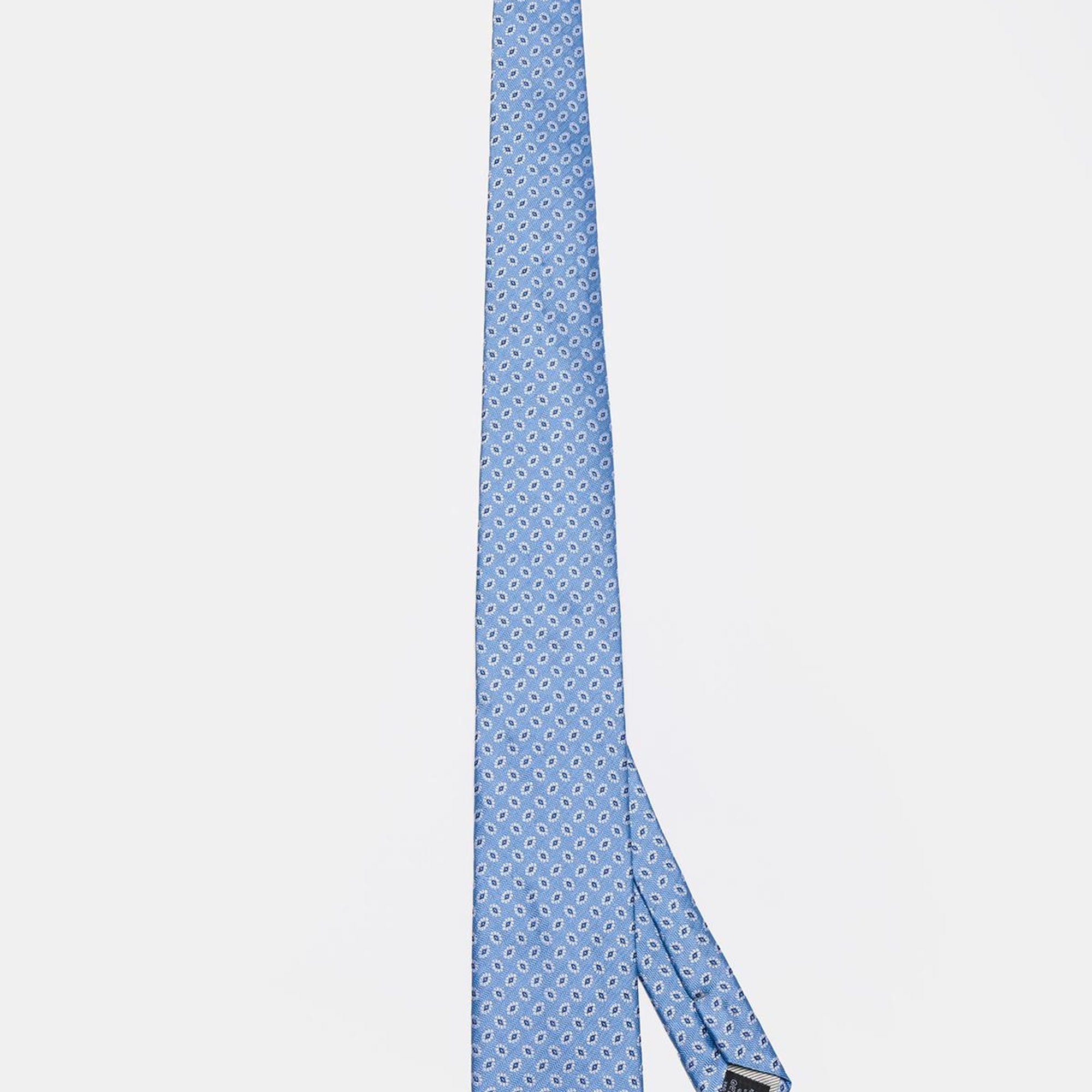 Erkek Açık Mavi Desenli İpek Kravat