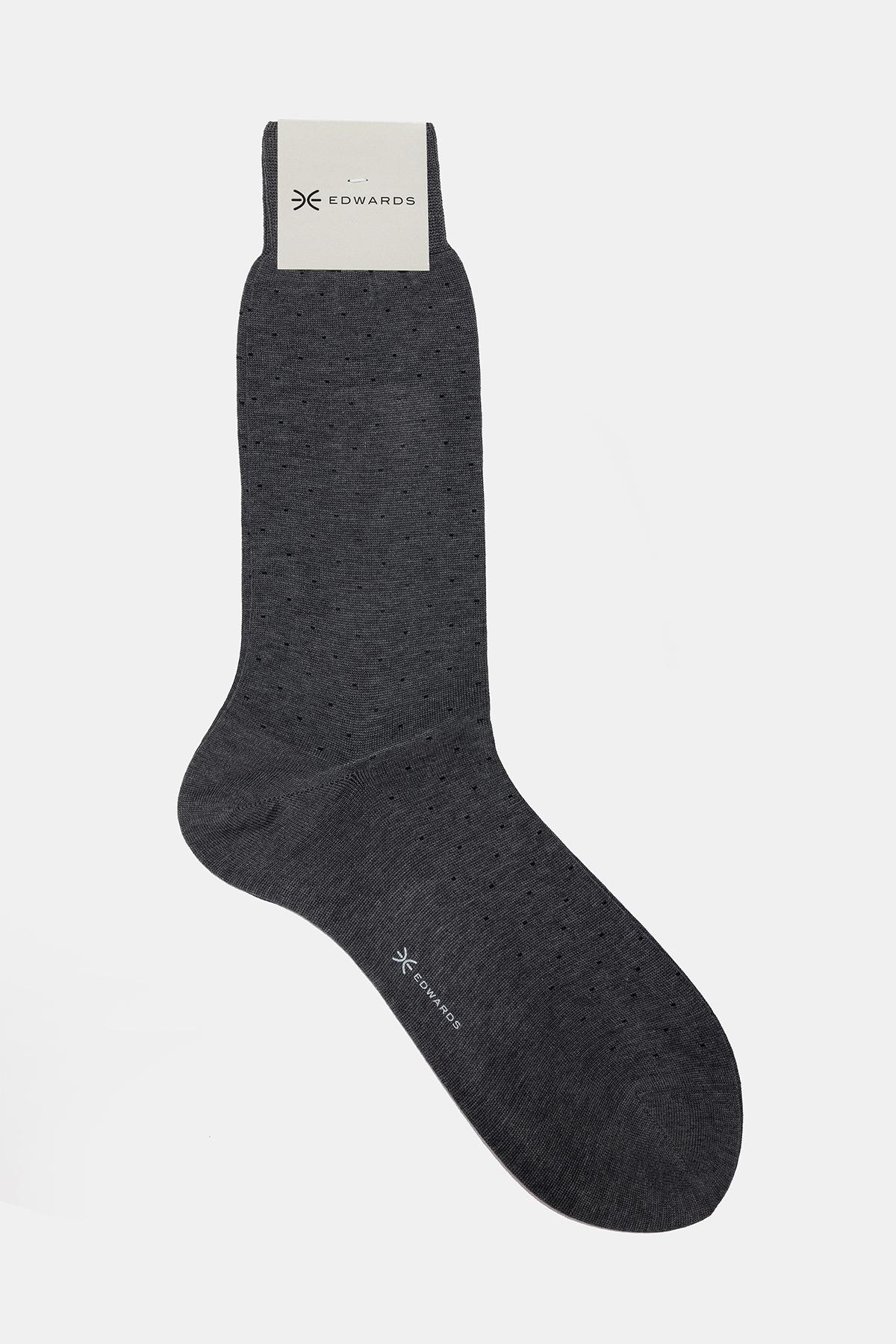  Erkek Gri Pamuk Kısa Çorap