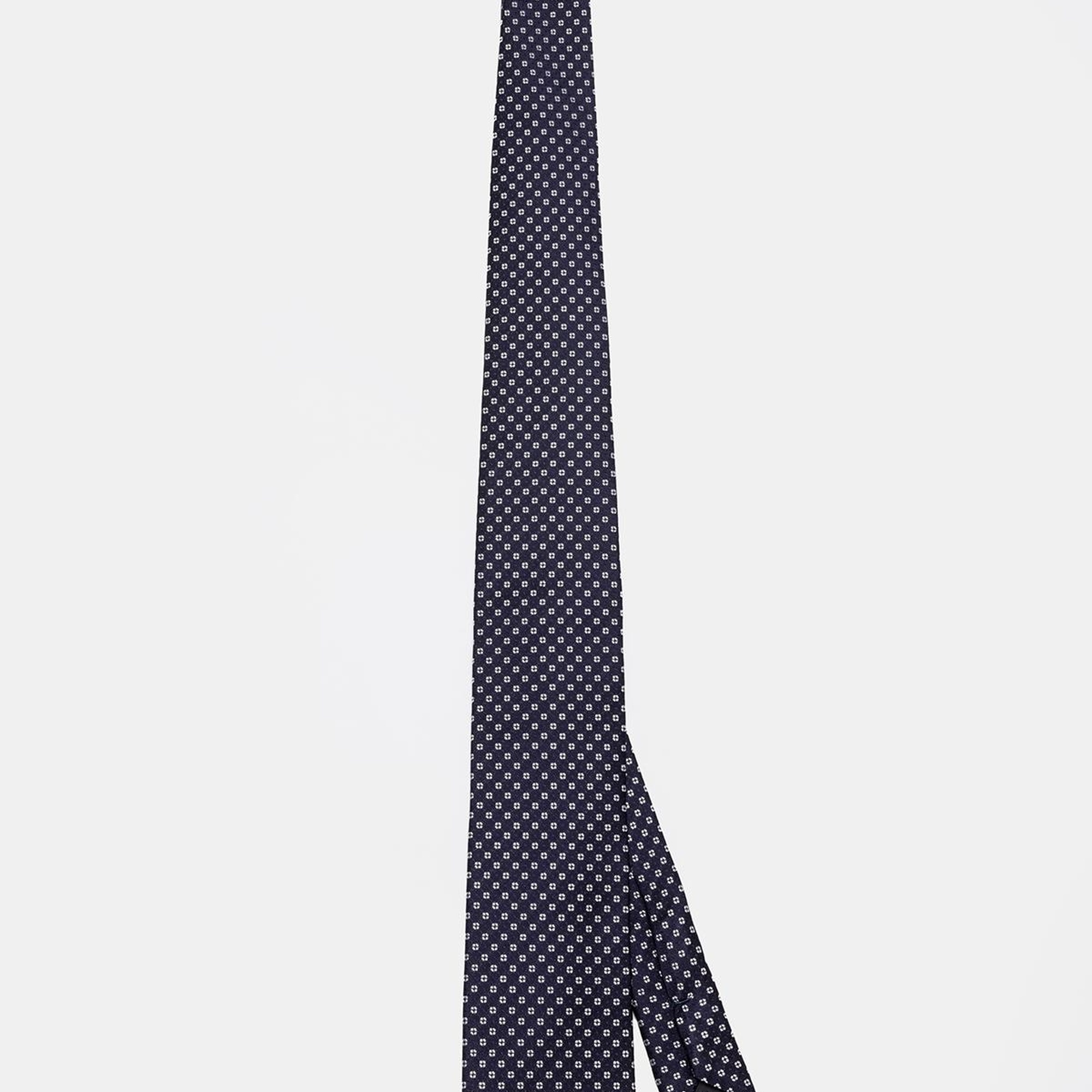 Erkek Lacivert Desenli İpek Kravat