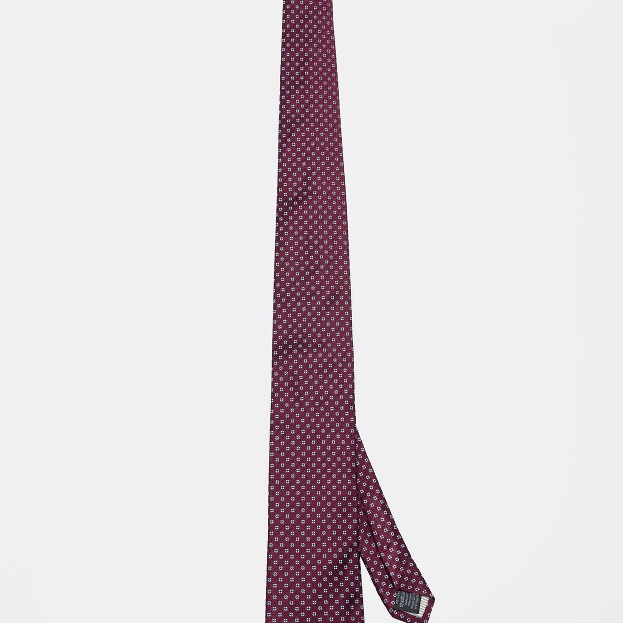 Erkek Bordo Desenli İpek Kravat