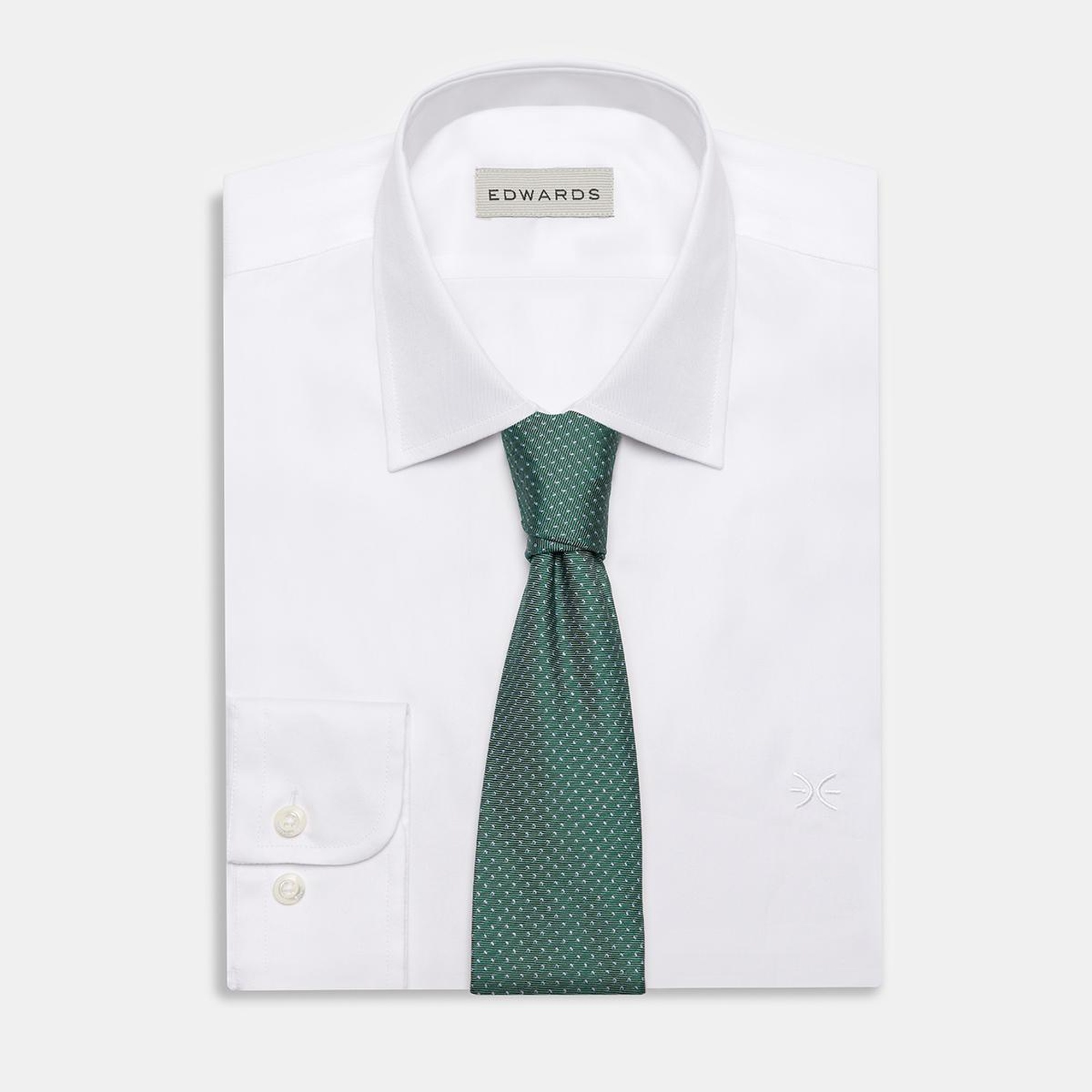 Erkek Yeşil Desenli İpek Kravat