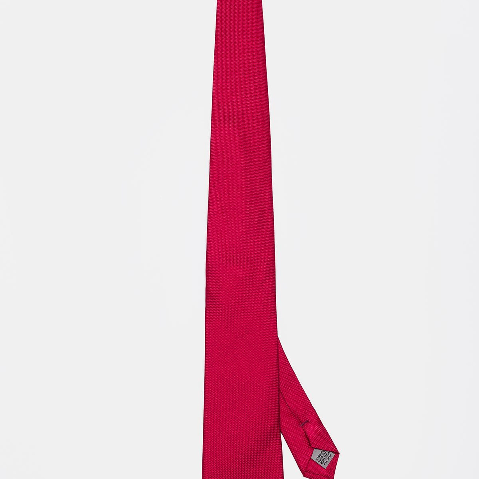 Erkek Kırmızı Düz Renk İpek Kravat