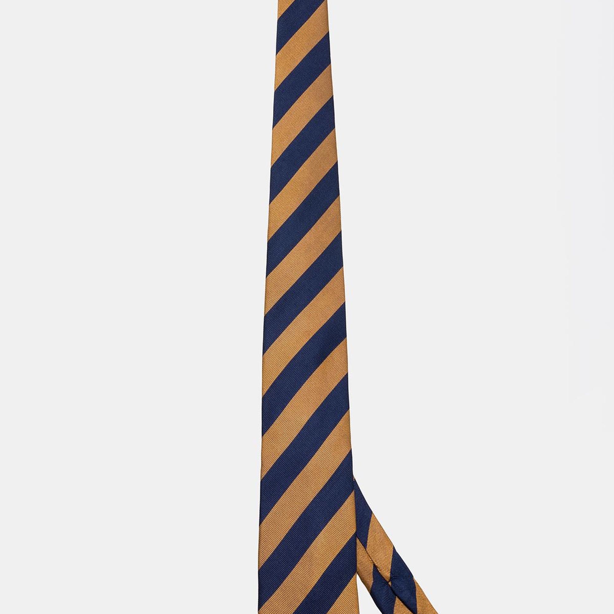 Erkek Sarı Çizgili İpek Kravat