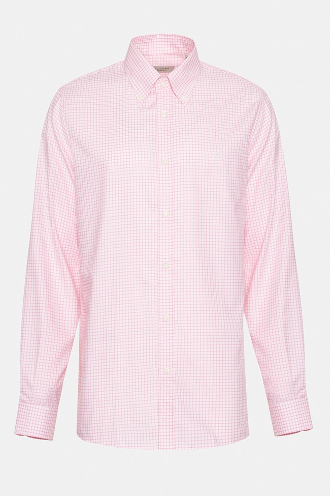  Erkek Pembe Cooper Fit Düğmeli Yaka Pötikareli Spor Gömlek