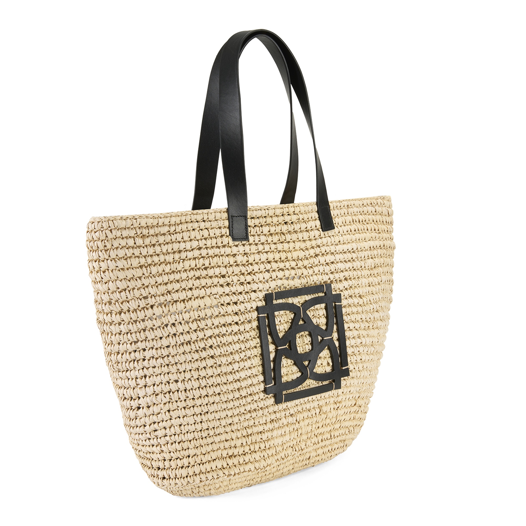 Kadın Bej Deri Detaylı Hasır Omuz Çantası