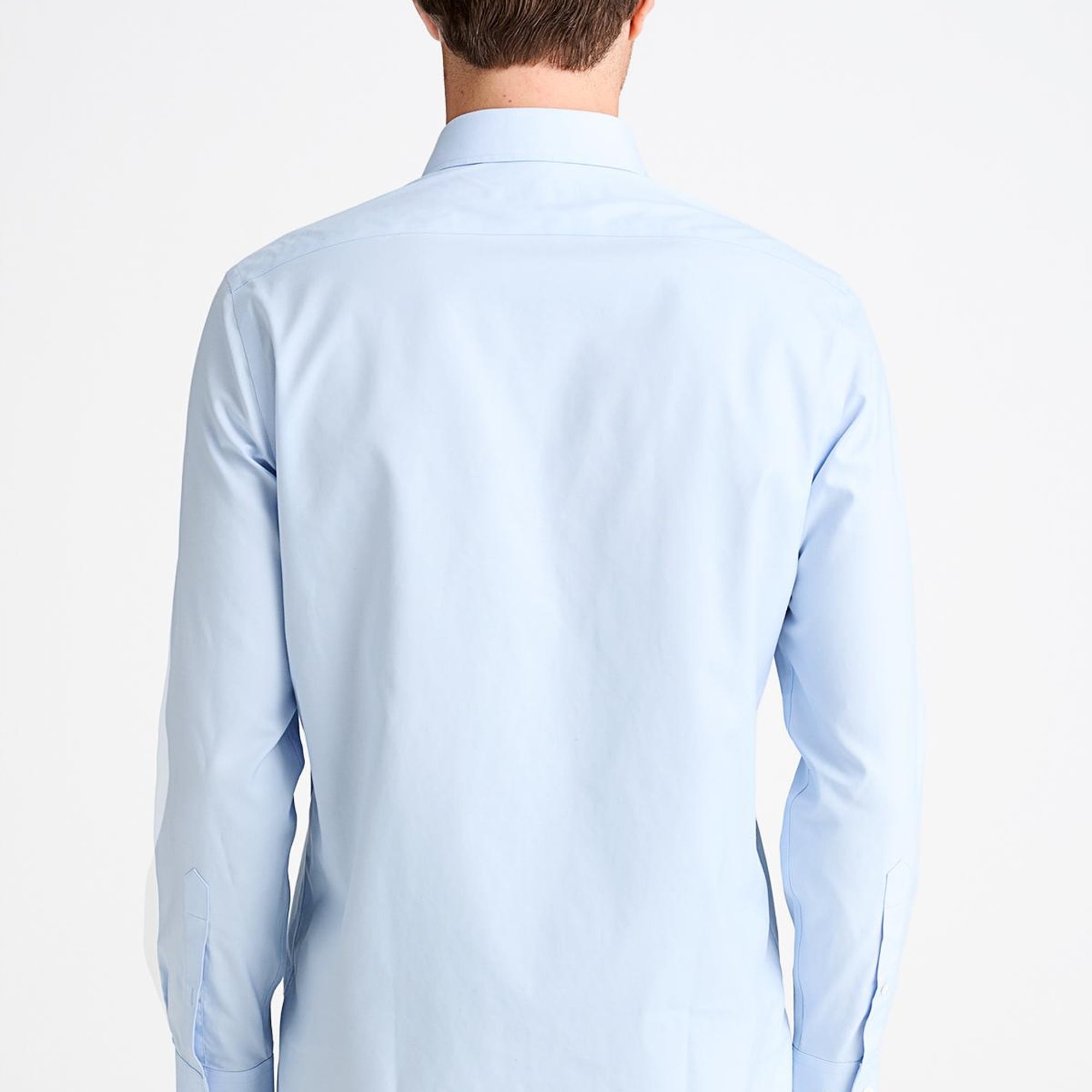 Erkek Mavi Cooper Fit Non-Iron Kravat Yaka Klasik Gömlek