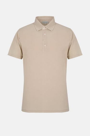  Erkek Bej Pike Polo Yaka T-Shirt