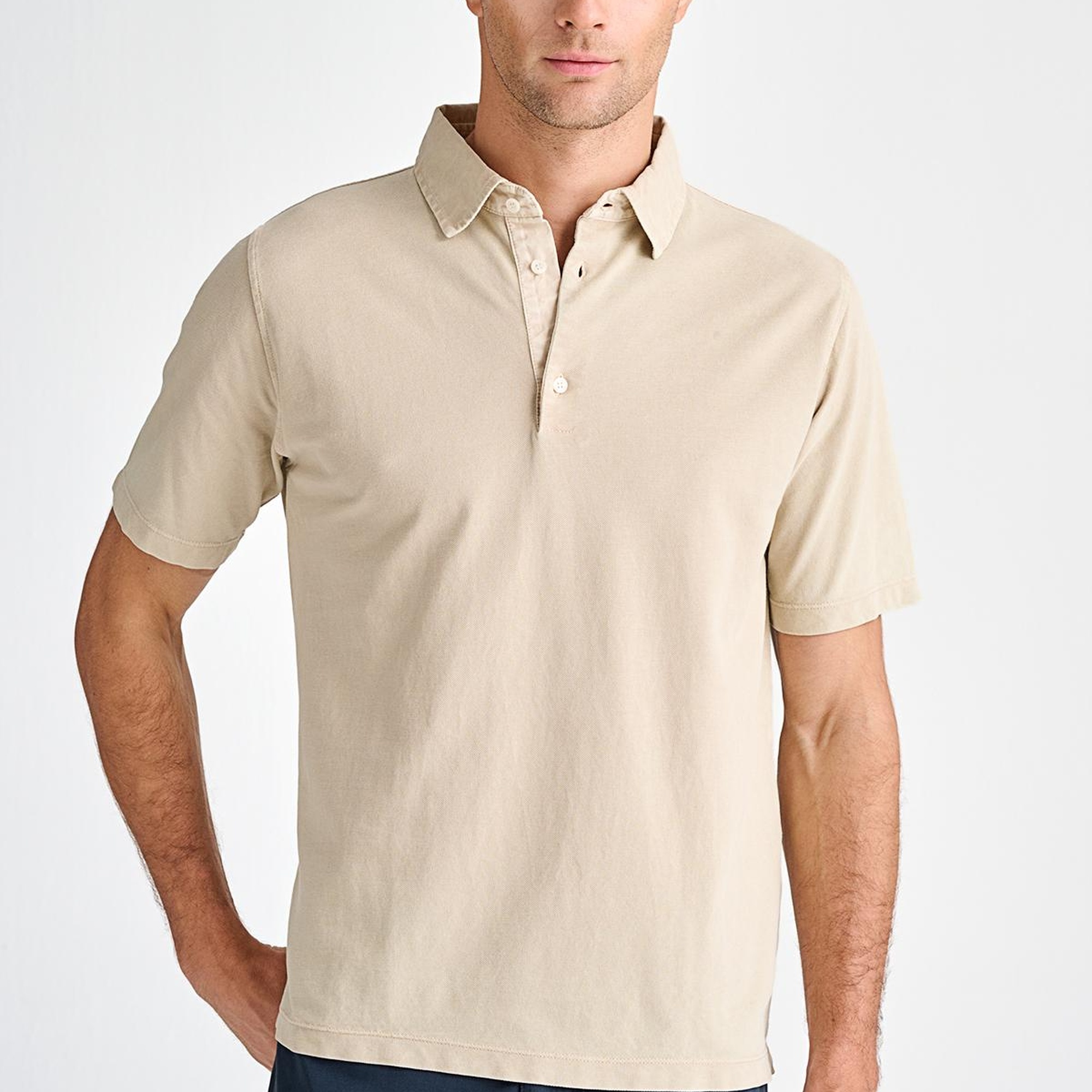 Erkek Bej Pike Polo Yaka T-Shirt