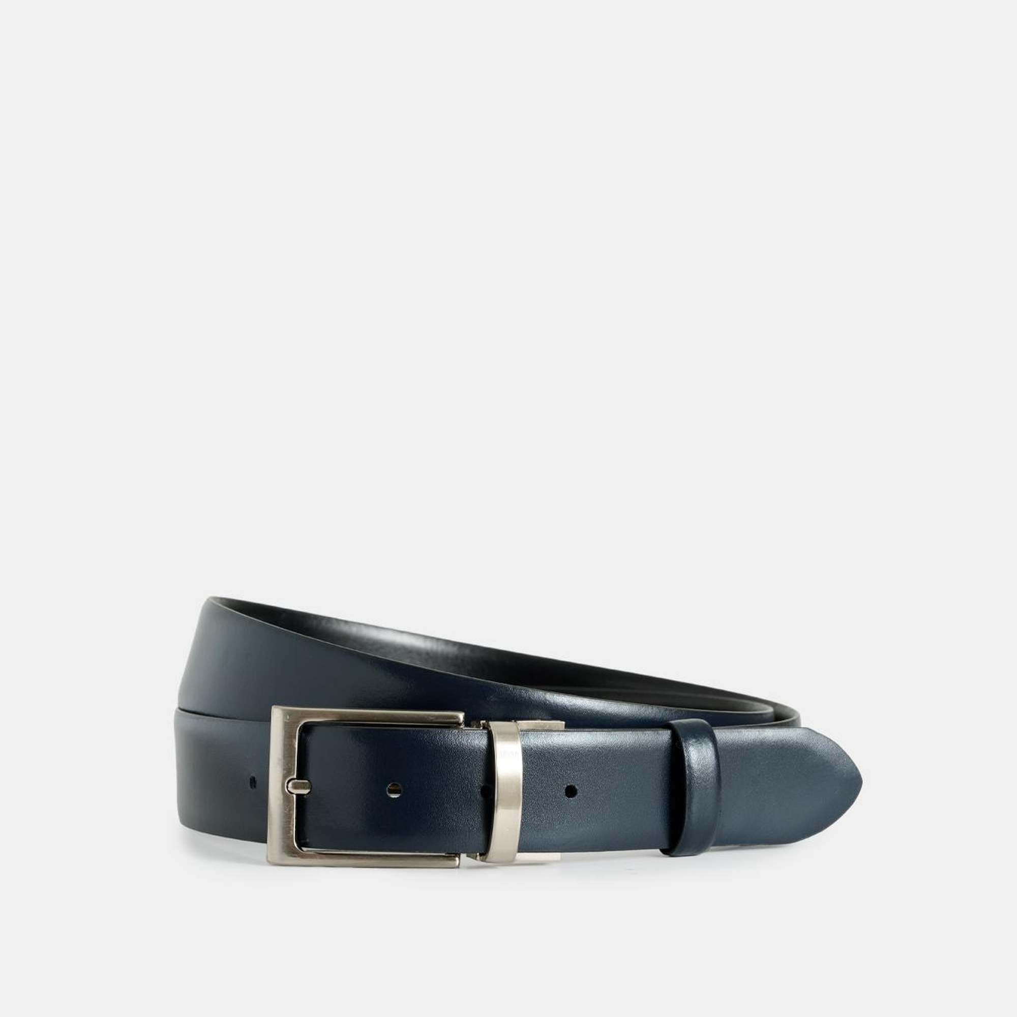 Erkek Lacivert Çift Taraflı Deri Kemer