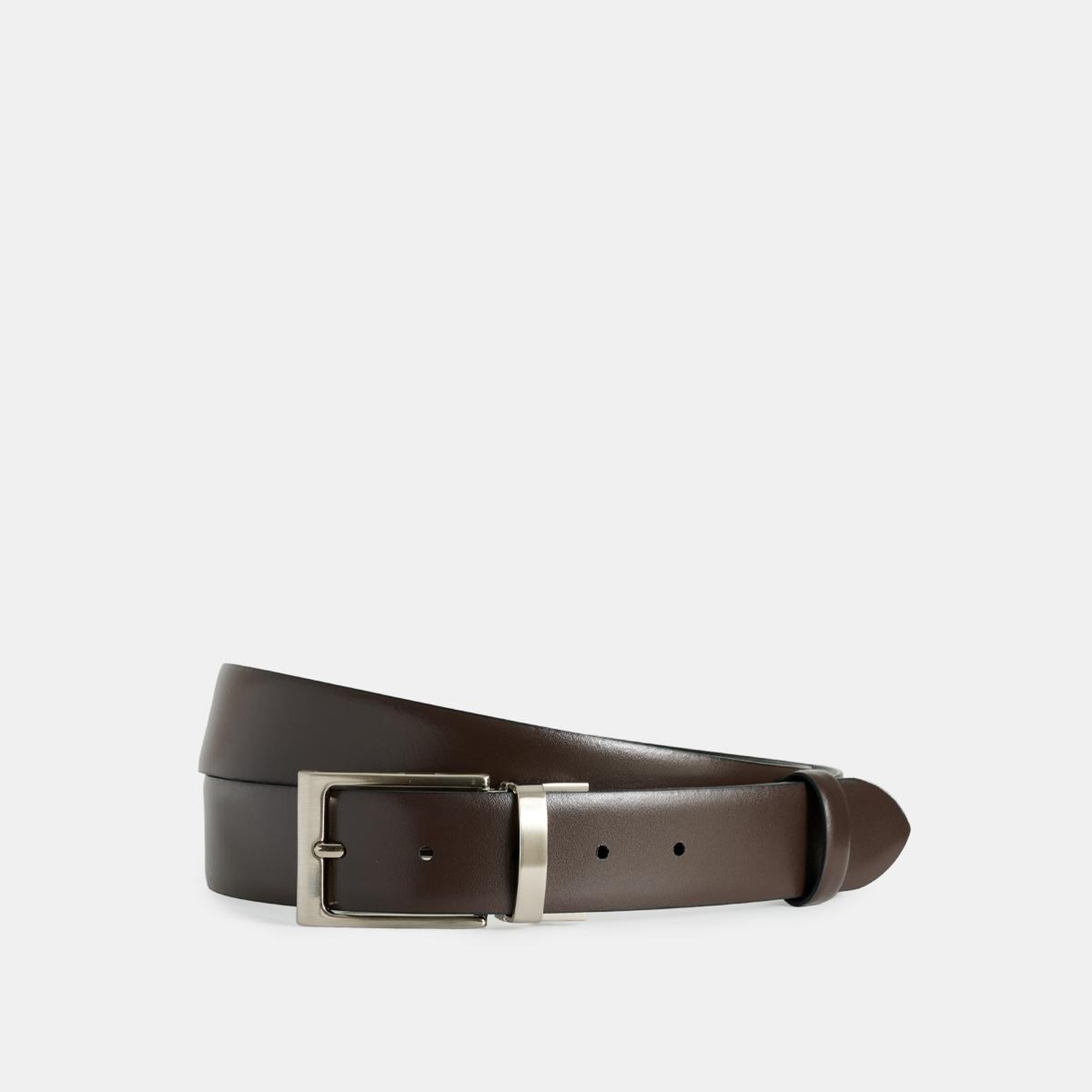 Erkek Kahverengi Çift Taraflı Deri Kemer