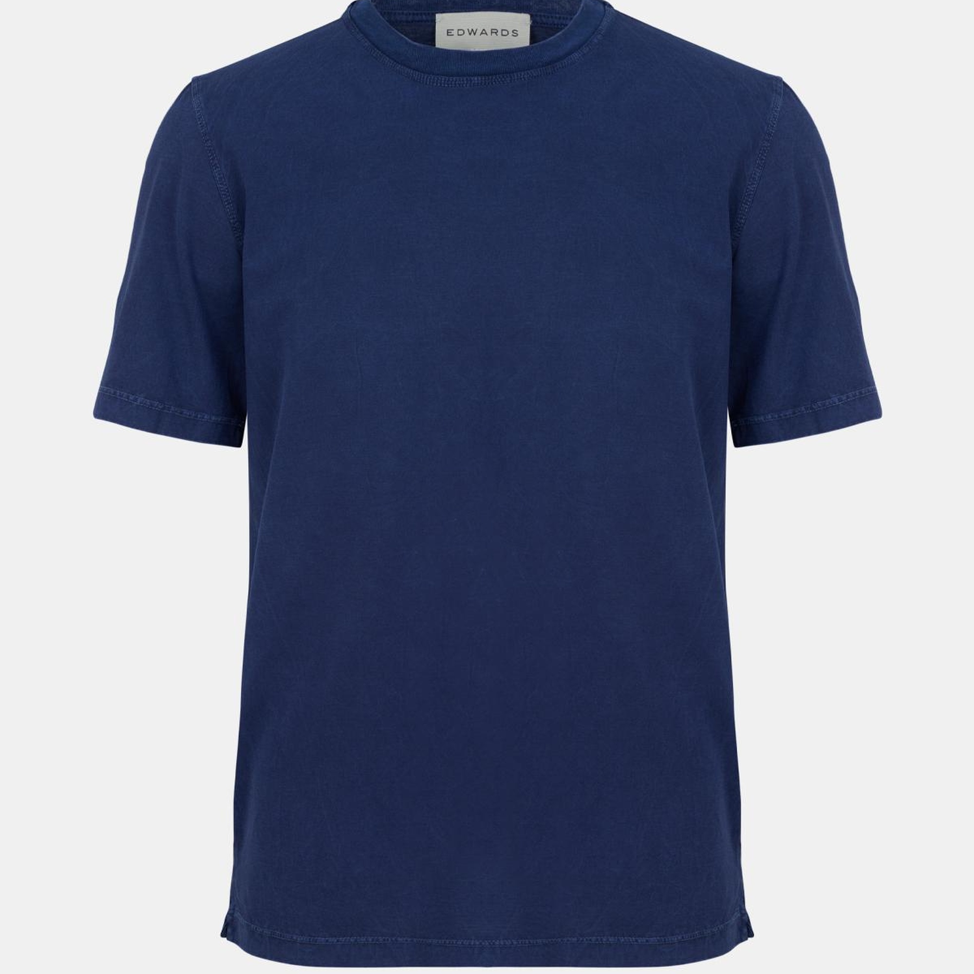 Erkek Mavi Bisiklet Yaka T-Shirt