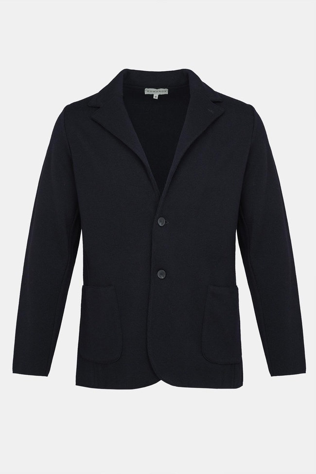  Erkek Lacivert Extrafine Yün Triko Ceket