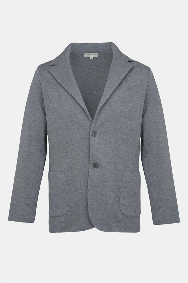  Erkek Gri Extrafine Yün Triko Ceket