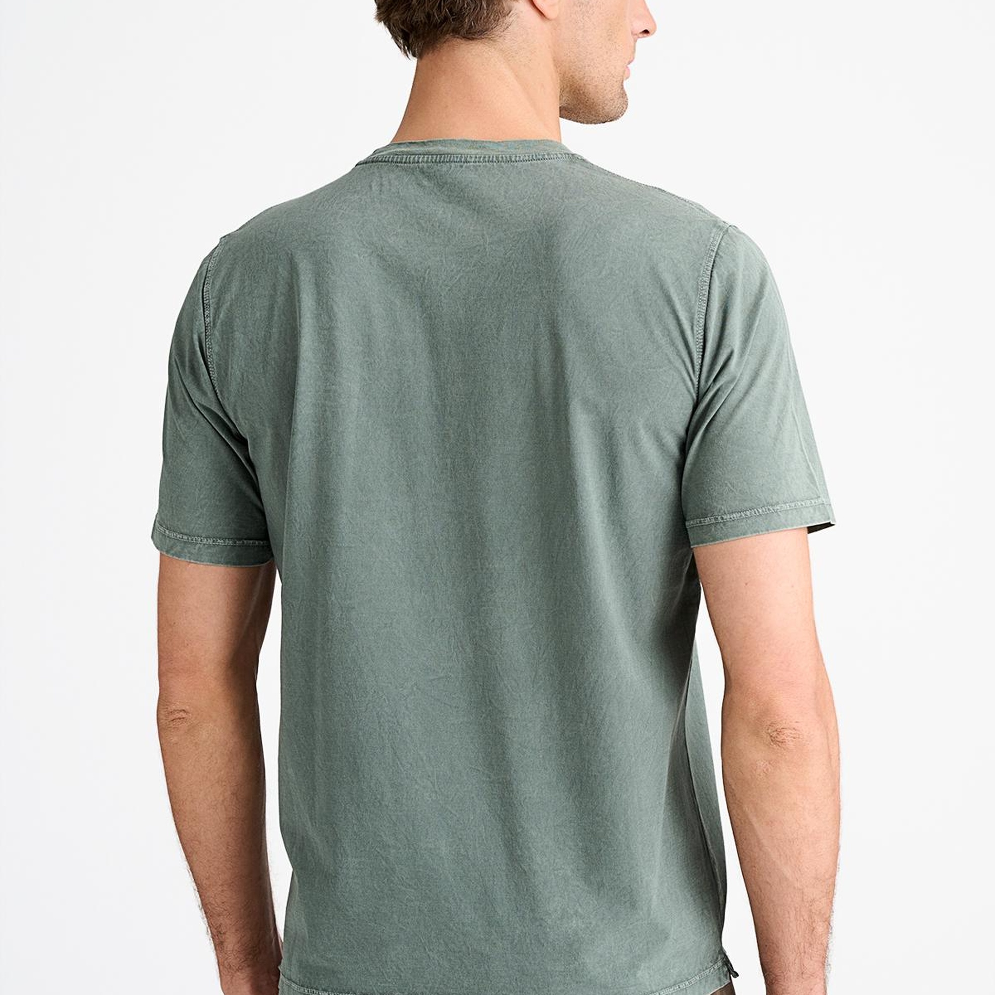 Erkek Yeşil Bisiklet Yaka T-Shirt