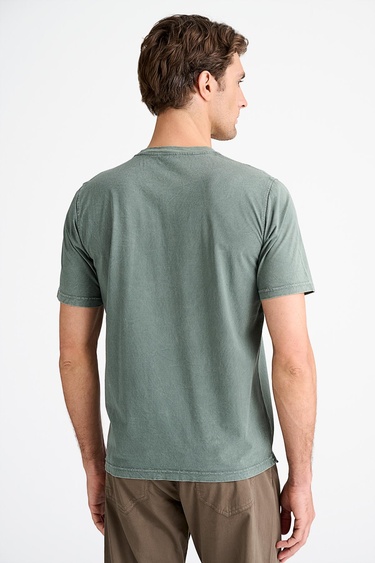  Erkek Yeşil Bisiklet Yaka T-Shirt