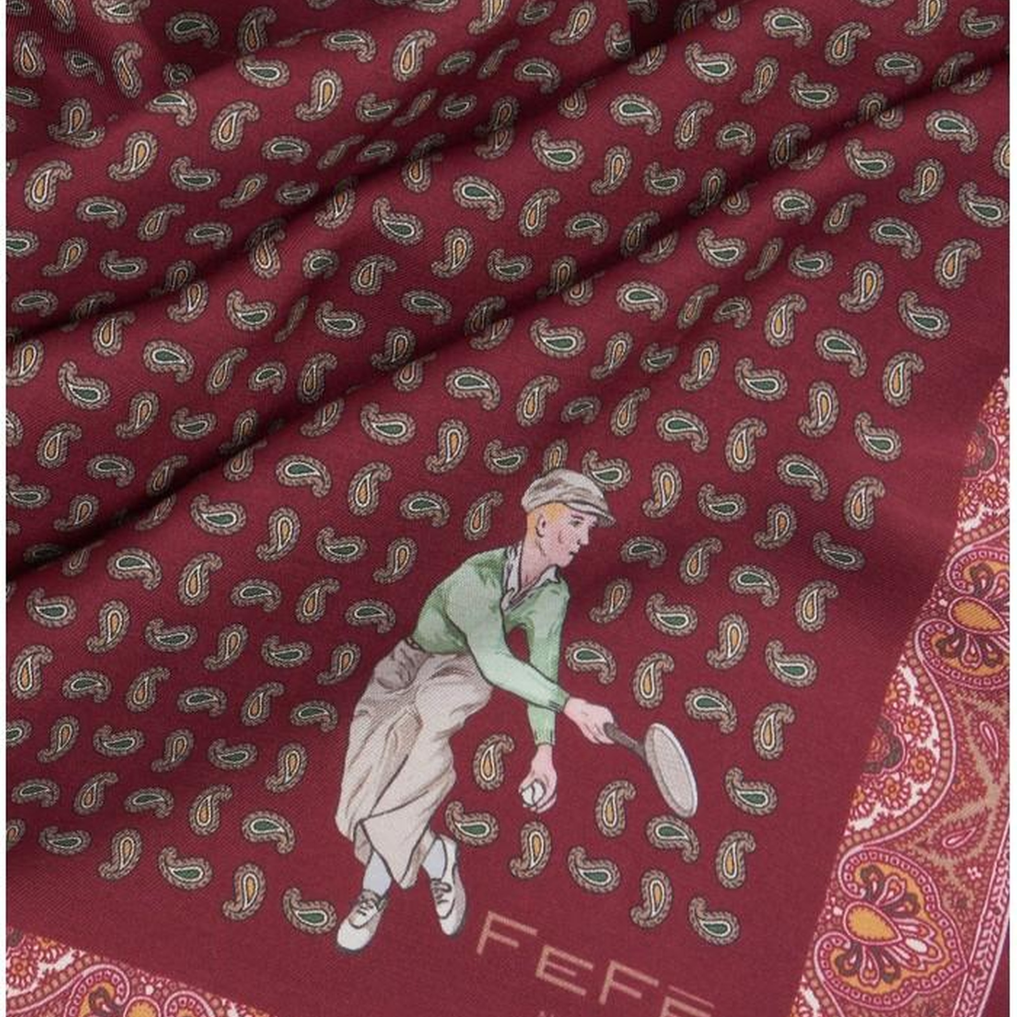 Erkek Bordo Yün Fular