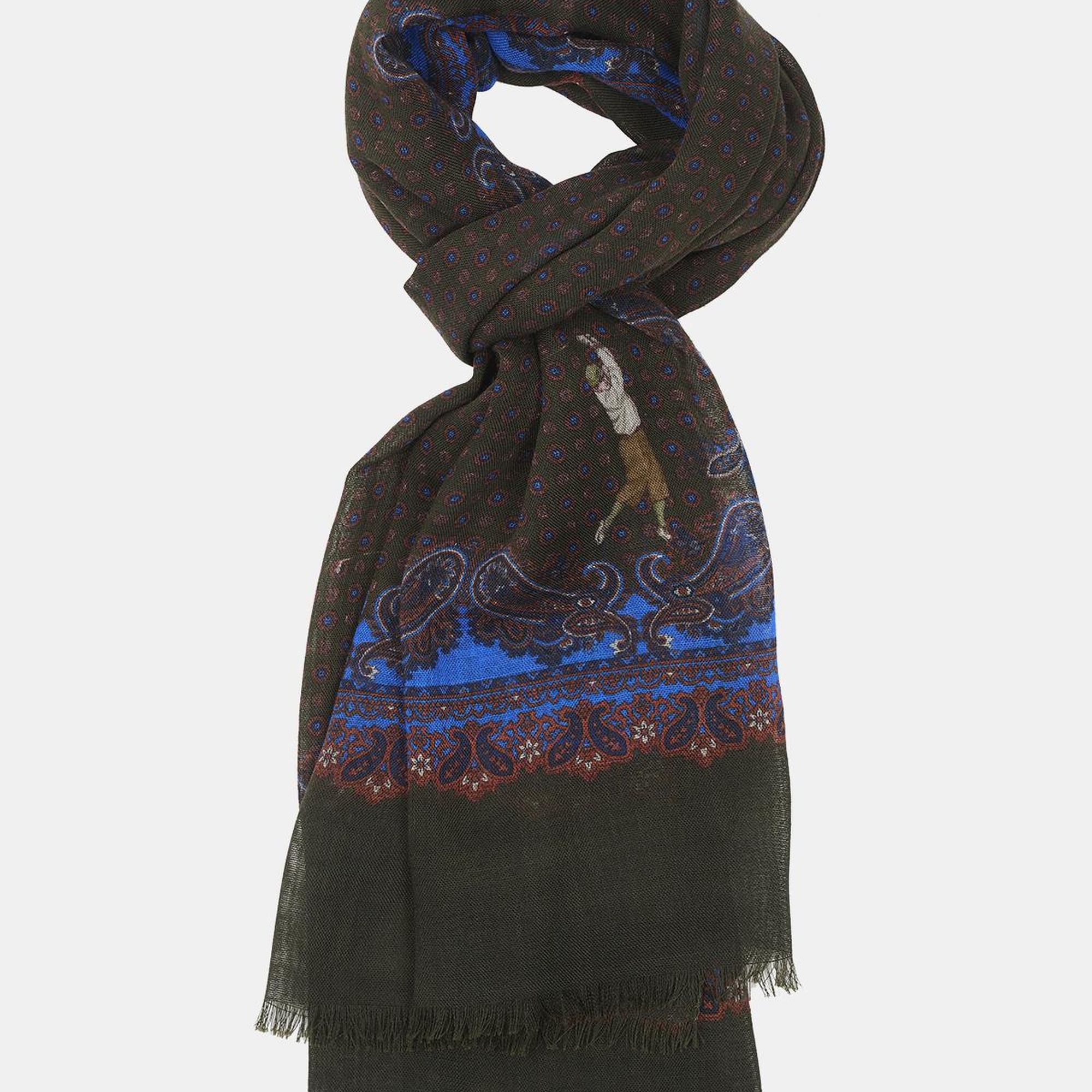 Erkek Yeşil Yün Kaşkol