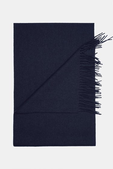  Erkek Lacivert Yün Kaşkol