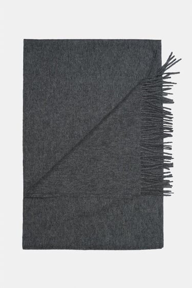  Erkek Gri Yün Kaşkol