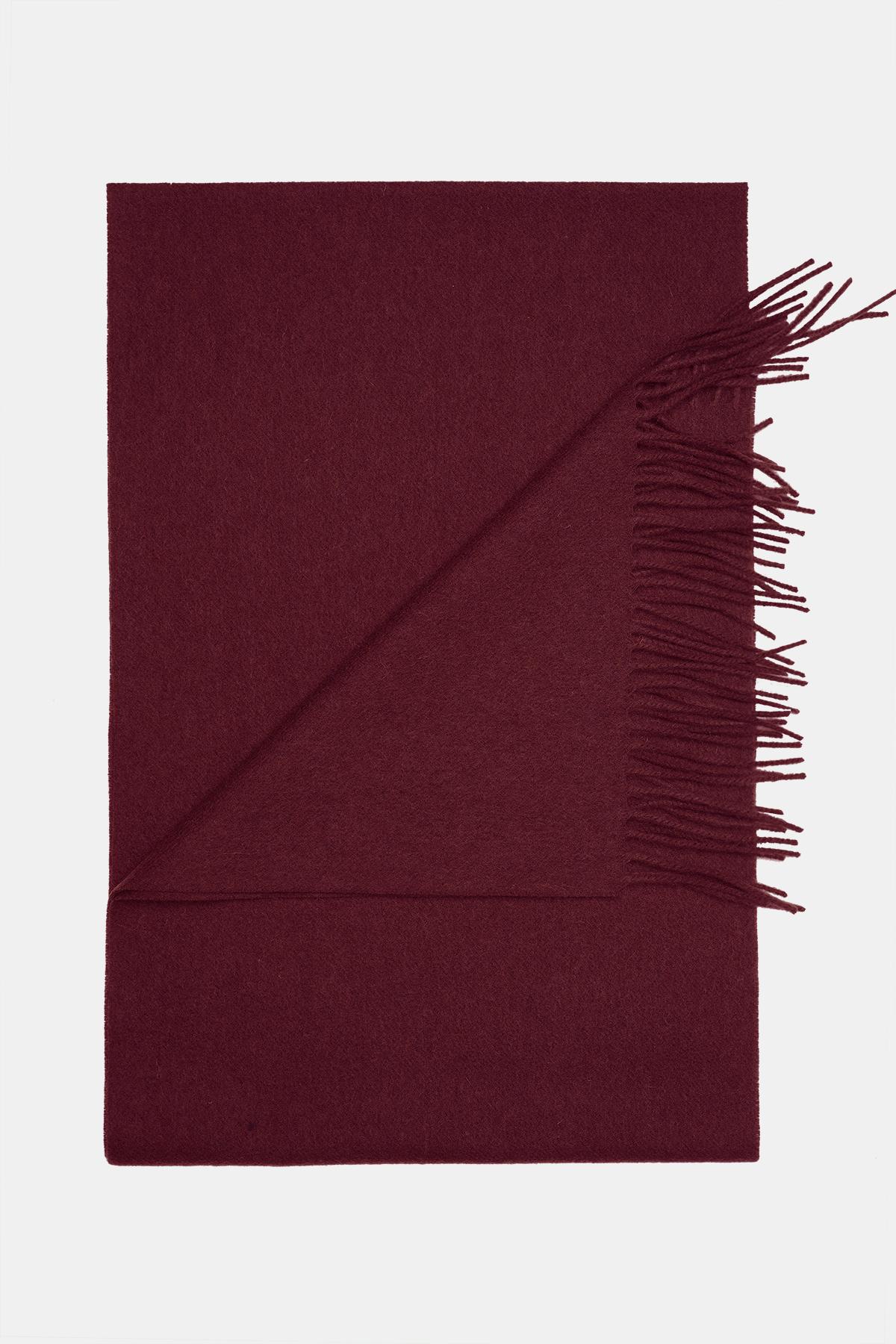  Erkek Bordo Yün Kaşkol