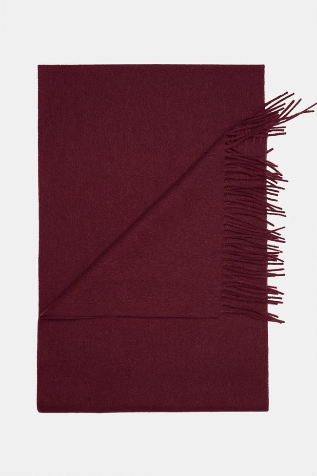  Erkek Bordo Yün Kaşkol